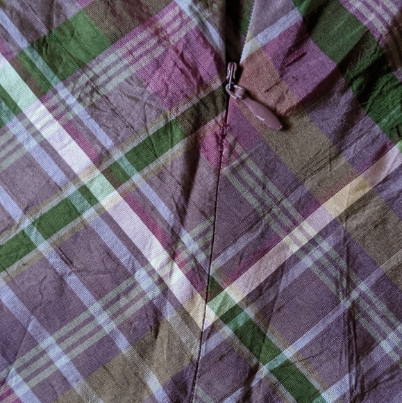 INC 100% silk plaid skirt - Picture 3 of 3